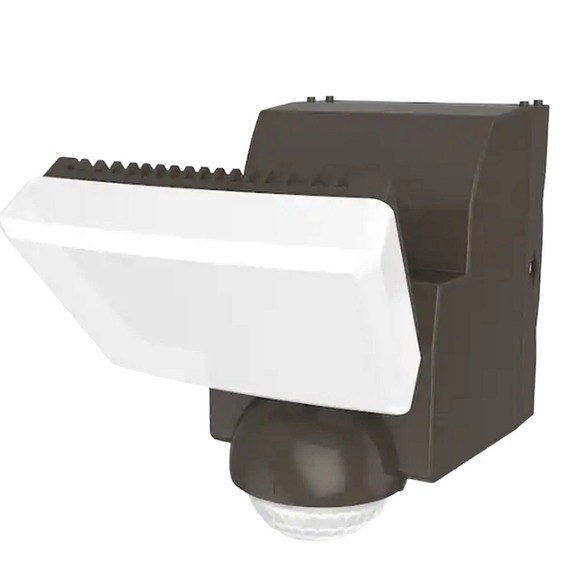 Defiant 180-Degree Bronze Motion Sensor Outdoor Integrated LED Flood Light - Picture 1 of 7